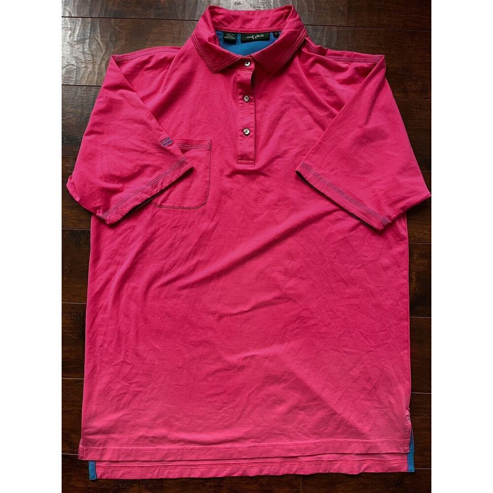 Bobby Jones Pink 1/4 button down Golf T-Shirt Size Large